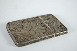 Antique Chinese Silver Filigree Fringed Card Case,  63.  7g