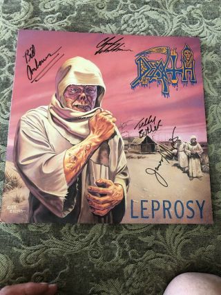 Death Signed Lp Leprosy With Spiritual Line Up.  Very Rare.  Chucks Signature