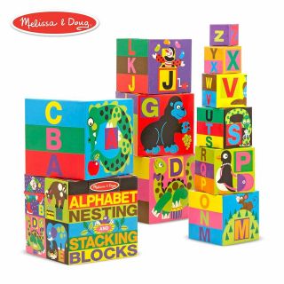 Melissa & Doug Alphabet Nesting And Stacking Blocks (developmental Toys,  Easy St