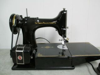 Vintage 1950 Singer Featherweight 221 Sewing Machine,  Case,  Parts 6