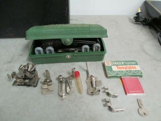 Vintage 1950 Singer Featherweight 221 Sewing Machine,  Case,  Parts 8