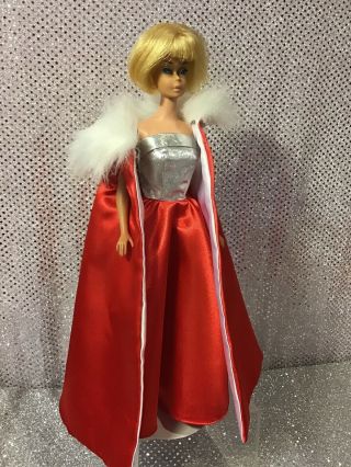Vintage 1965 American Girl Blonde Barbie Doll 1070 In Ooak Red Midnight Blue