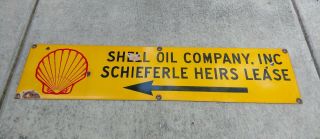Rare Arrow Porcelain Shell Oil Corporation Oil Well Lease Sign