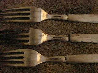 (5) WW2 US Navy fork,  silver plated,  Reed &Barton,  1877 N.  F.  CO. 3