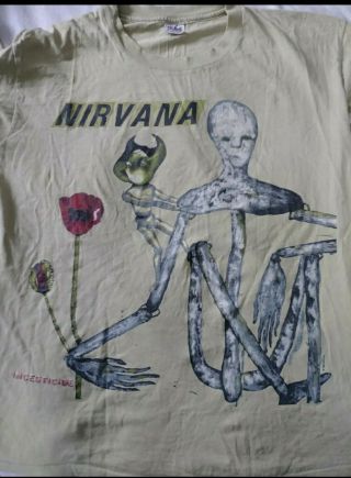 Vintage 1993 Nirvana Incesticide Shirt Kurt Cobain Courtney Love Grunge Tour