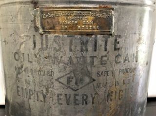 VTG Justrite Mfg Co Steel Industrial Shop Trash Safety Can 8.  5 Gallon Oily Waste 3