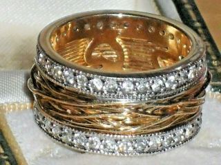 Fine Unique 7.  9gr Wirework & Gemstone Wedding Band Or Eternity Ring French Gold?