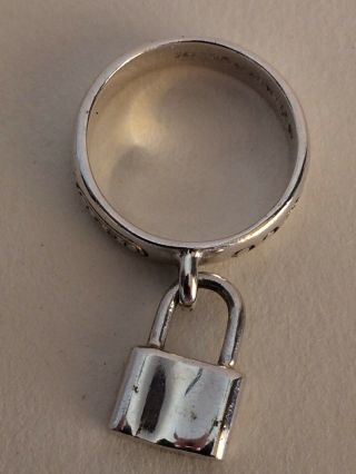 Tiffany & Co 925 Vintage Sterling Silver Padlock Ring 19mm Or Size R1/2 6