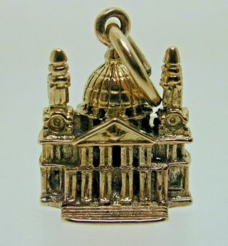 9 Ct Yellow Gold Vintage St Paul Cathedral Building Charm 2.  8 Grams 1957 London