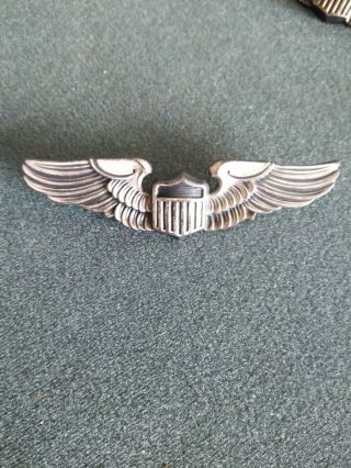 Wwii Army Air Force Full Size Pilot Wings Clutch Back Marked On Back