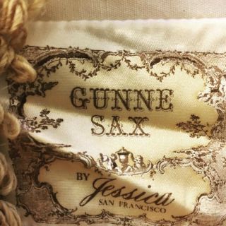 Vintage Gunne Sax Dress Gown Boho Bride Sz 13 70 ' s Jute Lace Natural Muslin 8