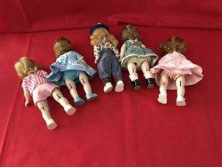 5 Vintage Madame Alexander Kins BKW Dolls.  Adorable 4
