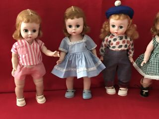 5 Vintage Madame Alexander Kins BKW Dolls.  Adorable 6