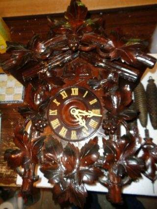 Large - Antique - Cuckoo & Quail Clock - Gk (gebrunder Kuner) - Ca.  1910 - To Restore - T466