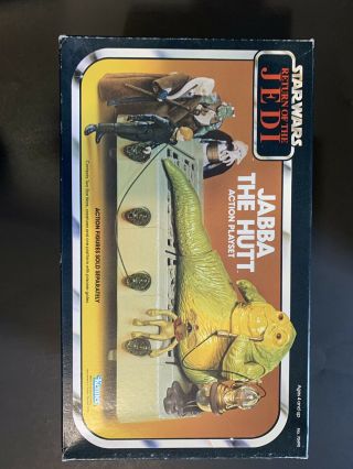 Vintage Star Wars Kenner Jabba The Hutt Rotj Action Figure Playset 1980s W/ Box
