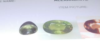 3.  09 ct.  Certified Strong Color Change Alexandrite - Rare Gem - VS Clarity 7