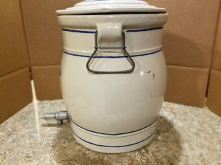 Vintage Stoneware 5 Gallon Red Wing Water Cooler with 5W Daisy Lid Rare Combo 3