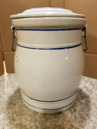 Vintage Stoneware 5 Gallon Red Wing Water Cooler with 5W Daisy Lid Rare Combo 4