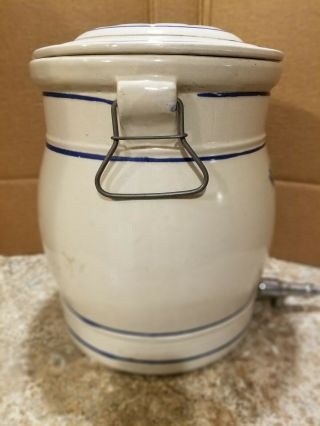 Vintage Stoneware 5 Gallon Red Wing Water Cooler with 5W Daisy Lid Rare Combo 5