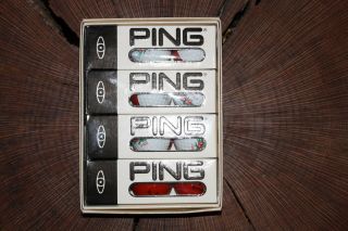 Vintage Box Of Ping Red And White Christmas Golf Balls