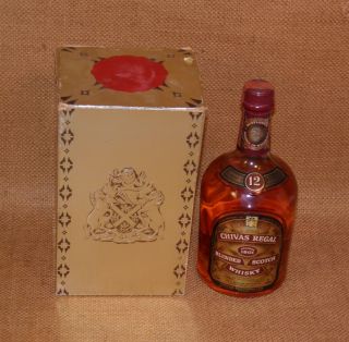 Vintage Chivas Regal Bottle Of Whisky 4/5 Quart Label 1960s