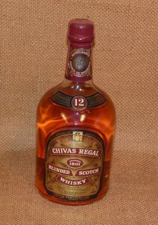 Vintage Chivas Regal Bottle of Whisky 4/5 Quart Label 1960s 2