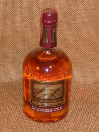 Vintage Chivas Regal Bottle of Whisky 4/5 Quart Label 1960s 3