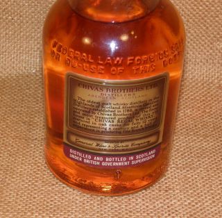 Vintage Chivas Regal Bottle of Whisky 4/5 Quart Label 1960s 4