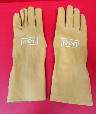 Us Navy Bu Aero Type B - 3a Leather Flying Gloves - Size Extra Large