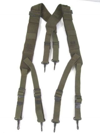 Post - Wwii Us Army M1944 Combat Field Pack Suspenders Dated Early 1950 