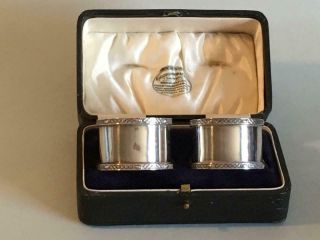 Heavy Boxed Solid Silver Napkin Rings - B 