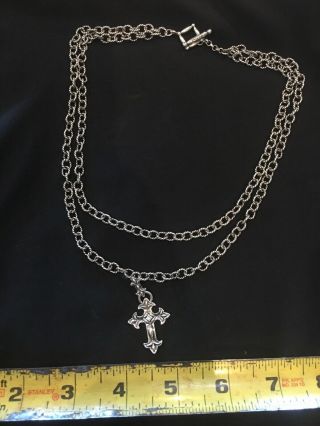 Ann King Sterling Silver & 18k Gold Cross Necklace