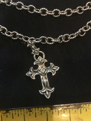 Ann King Sterling Silver & 18k Gold Cross Necklace 3