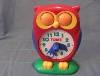 Tomy Vintage Owl Clock 1990 Learn To Tell Time Educational Toy