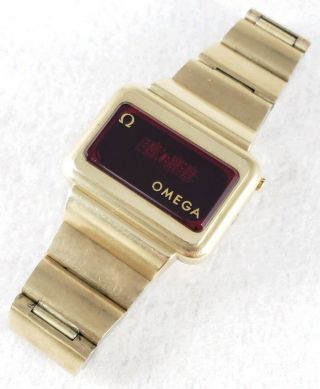 Vintage 1970s Omega Constellation Tc Time Computer Gold Plate Led Watch As Found