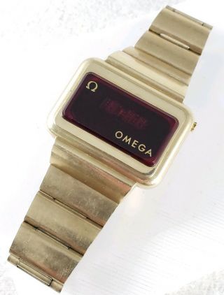 Vintage 1970s Omega Constellation TC Time Computer Gold Plate LED Watch AS FOUND 3