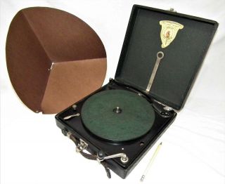 Rare Vintage Polly Portable 78 Rpm Phonograph Gramophone Record Player