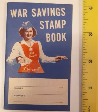 Very Rare Wartime Canadian " War Savings Stamp Book " - Colourful