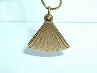 VINTAGE 14K YELLOW GOLD MOVEABLE I LOVE YOU FAN CHARM 3