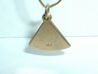 VINTAGE 14K YELLOW GOLD MOVEABLE I LOVE YOU FAN CHARM 6
