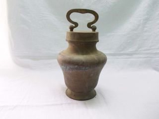 Antique Vintage Brass India Milk Container Pot Jug Tumbler Holy Water Home Decor