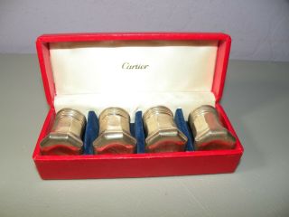 Vintage Cartier Sterling Silver Salt & Pepper Shakers Set Of 4