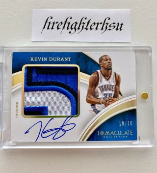 2015 - 16 Nba Panini Immaculate Kevin Durant Jumbo Patch Auto Autograph Rare