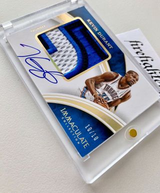 2015 - 16 NBA Panini Immaculate Kevin Durant Jumbo Patch Auto Autograph Rare 3