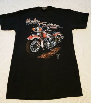 Never Worn Vintage 1989 Harley Davidson 3d Emblem T - Shirt Marietta Oh - M