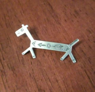 Wonderful Fred Harvey Era Native Sterling Pony Dog Brooch