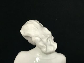 Vintage Rosenthale White Porcelain Art Nouveau Figurine - Woman Holding Plate/Vase 6