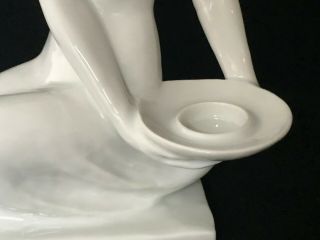 Vintage Rosenthale White Porcelain Art Nouveau Figurine - Woman Holding Plate/Vase 8