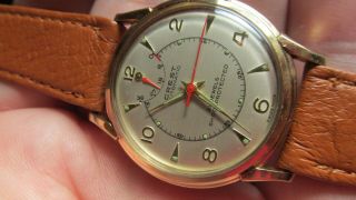 Vintage Mens Watch Wind Indicator Crest 21 Jewels Automatic Swiss
