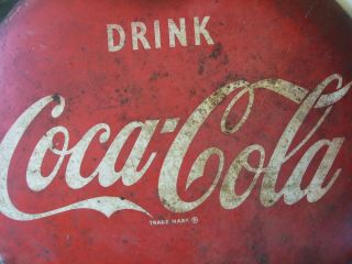 Vintage 1950’s Drink COCA COLA Porcelain Sign Coke Button 24 Inch 6